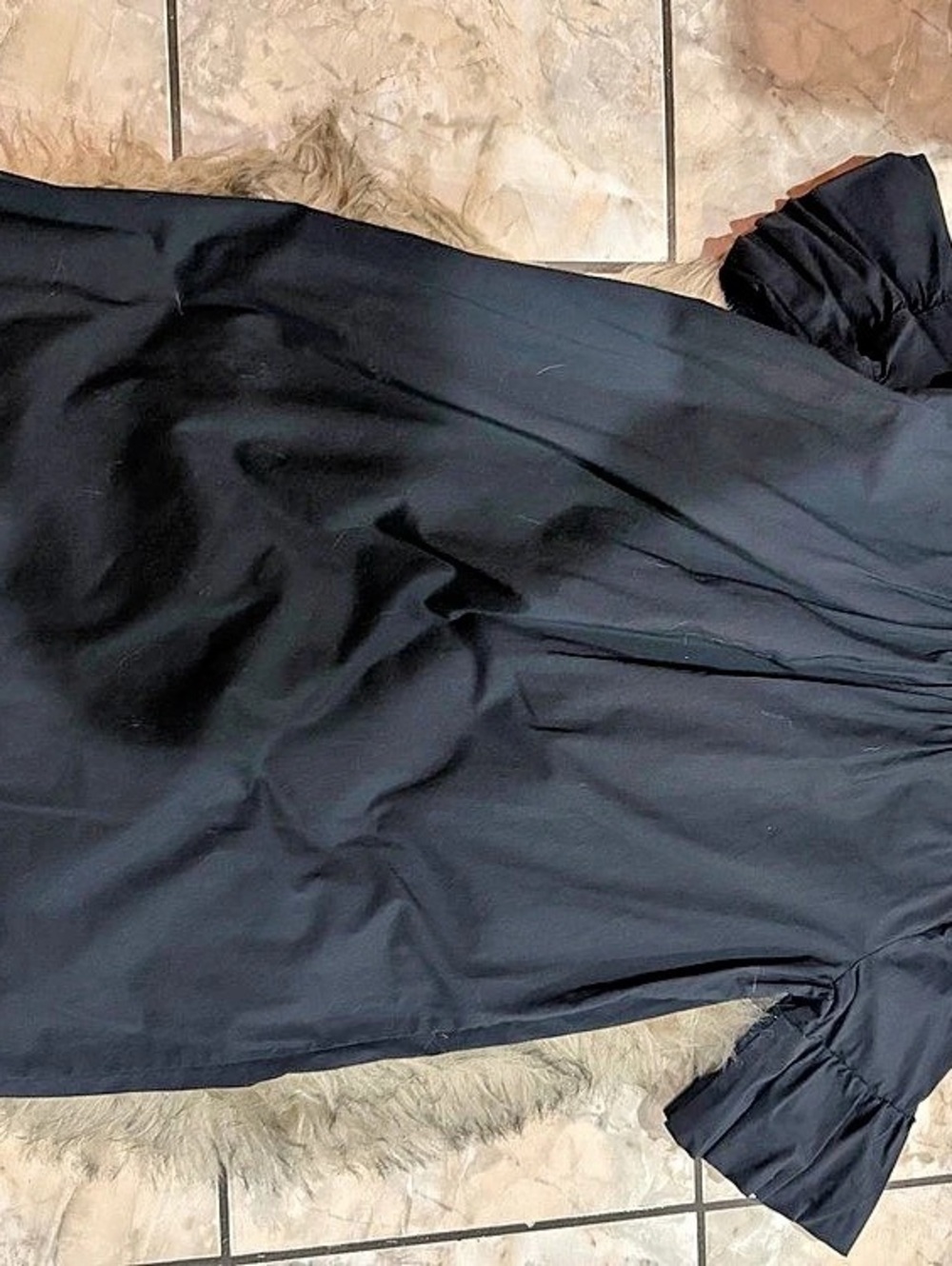 Old Navy Black Ruched Midi Dress Size Medium